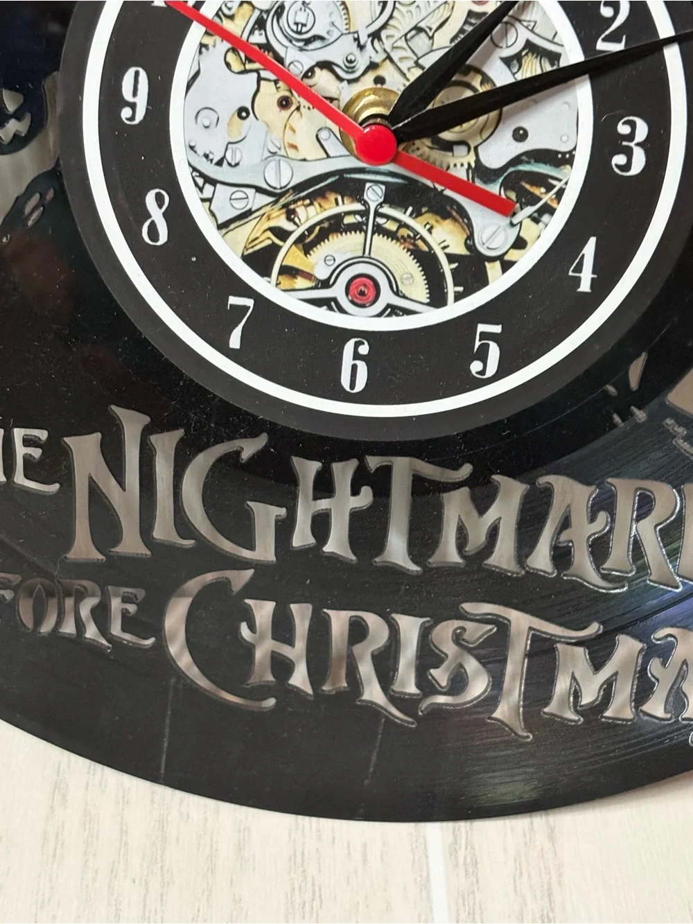 The Nightmare Before Christmas vinyl record clock